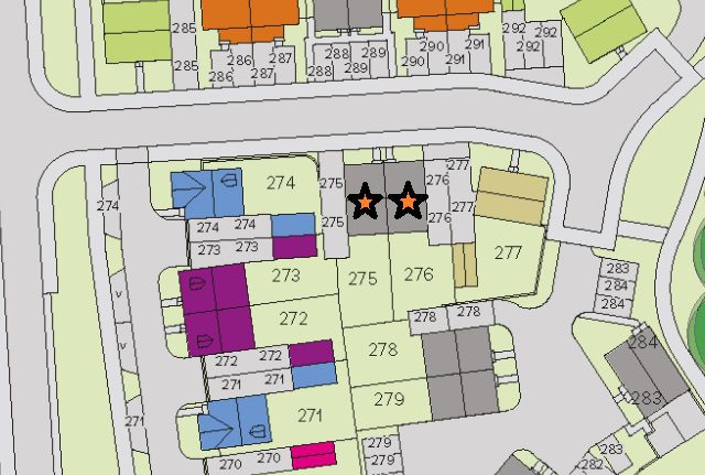 Site Plan Plots 275 And 276 Hanbury No Ensuite