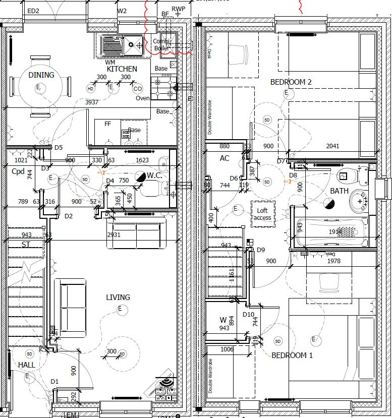 Floor Plan For 2 Beds