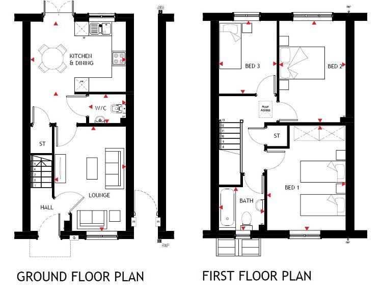 Earlsdon 3 Bed E1 And E3 Floor Plan No Ensuite