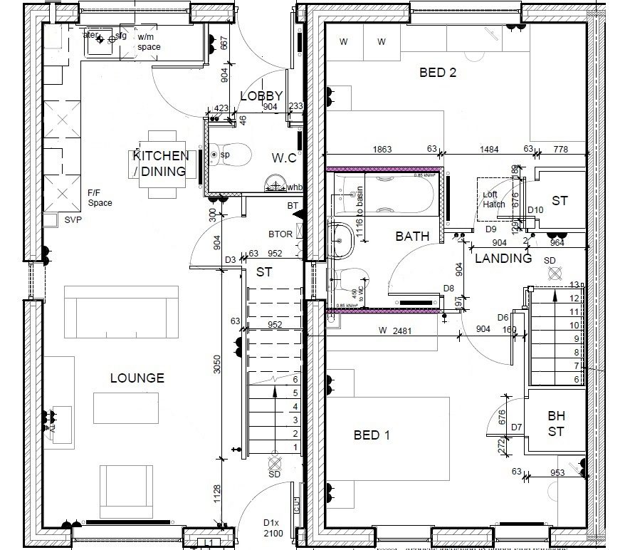 Plt 5,60,61,62 2b Bed Floor Plan