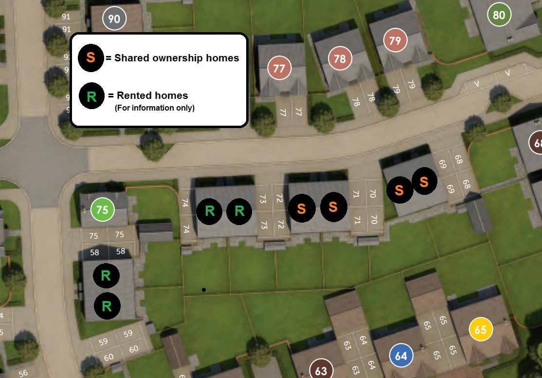 The Green Claphill Site Plan 69 To 72